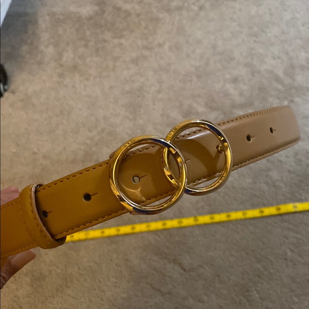 Express Tan and Gold Women's Belt